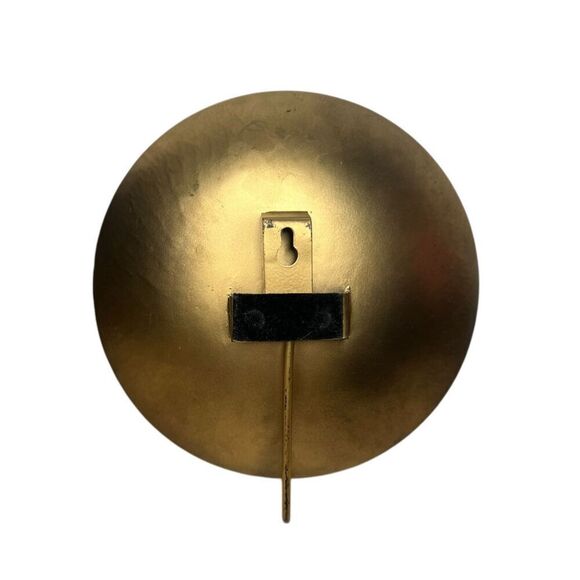 Brass Medallion Sconce Set of 3 Wall Hanging Candle Holders Boho Home Decor - Picture 4 of 5